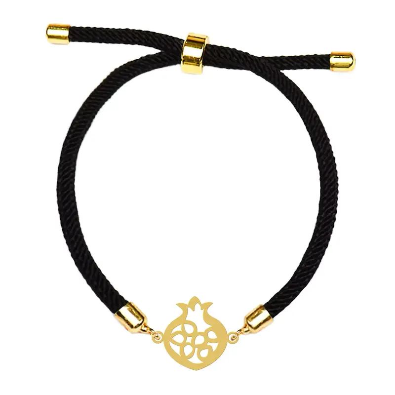 دستبند نقره و بدل آسانسوری هایکا طرح انار کد da.ha 43