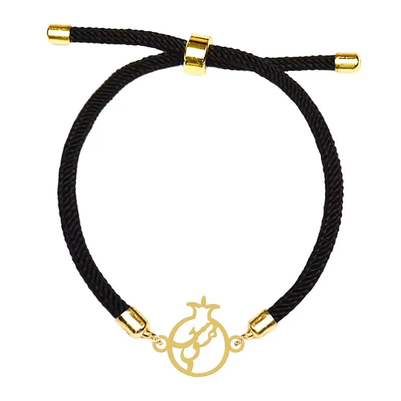 دستبند آسانسوری نقره و بدل هایکا طرح انار کد da.ha 58