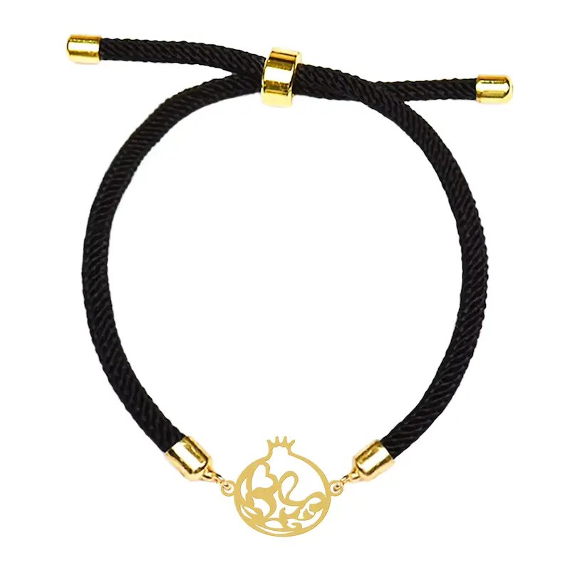 دستبند آسانسوری نقره و بدل هایکا طرح انار کد da.ha 60