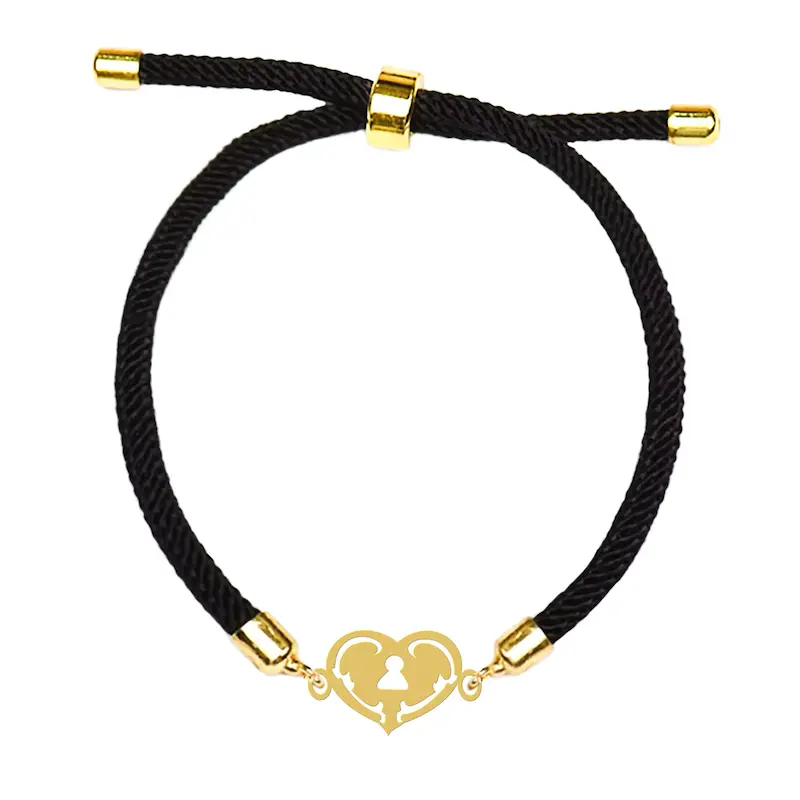 دستبند آسانسوری نقره و بدل هایکا طرح قلب و قفل کد da.ha 66