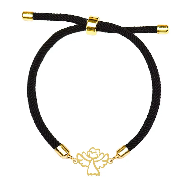 دستبند آسانسوری نقره و بدل هایکا طرح فرشته بالدار کد da.ha 71