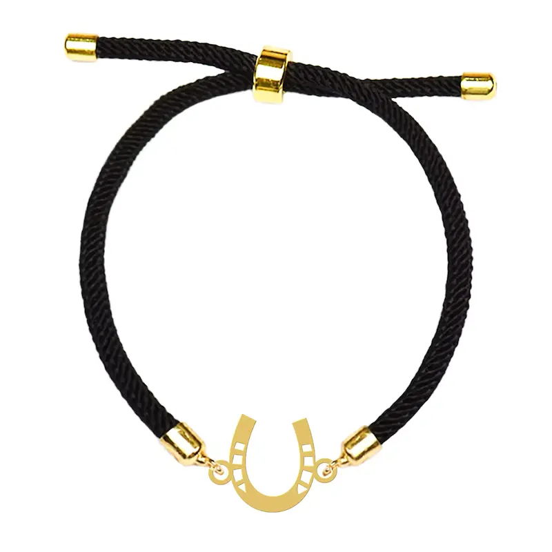 دستبند آسانسوری نقره و بدل هایکا طرح نعل کد da.ha 74