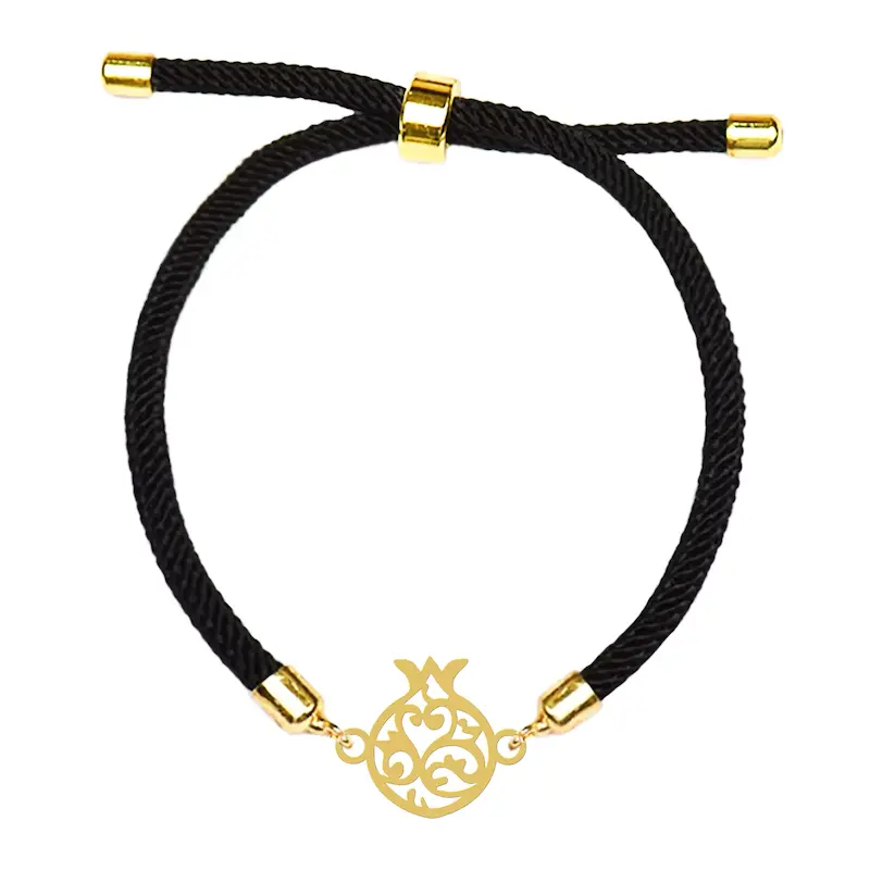 دستبند آسانسوری نقره و بدل هایکا طرح انار کد da.ha 82