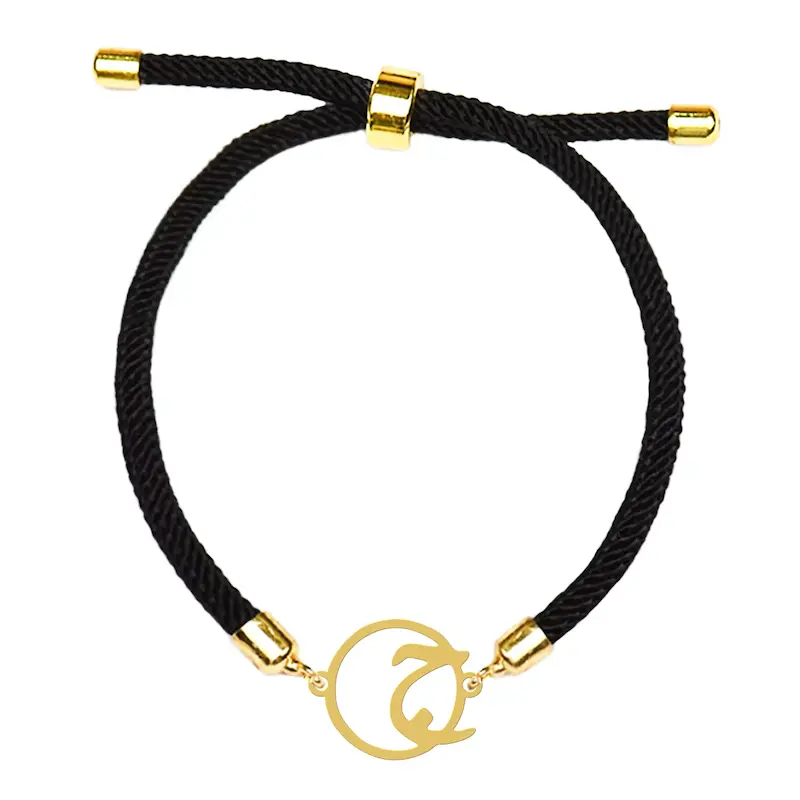 دستبند آسانسوری نقره و بدل هایکا طرح حرف ج کد da.ha 114