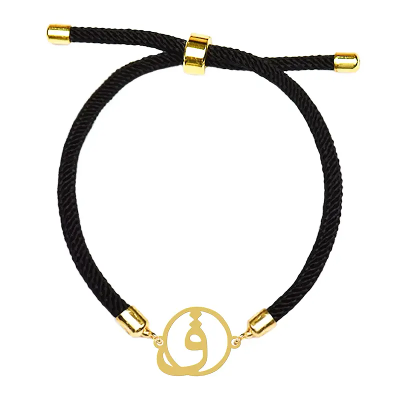 دستبند آسانسوری نقره و بدل هایکا طرح حرف ق کد da.ha 132