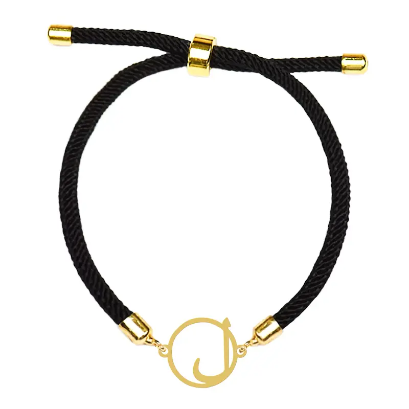 دستبند آسانسوری نقره و بدل هایکا طرح حرف ل کد da.ha 135