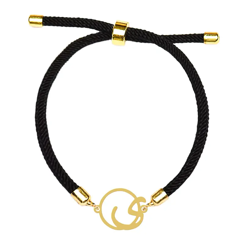 دستبند آسانسوری نقره و بدل هایکا طرح حرف ی کد da.ha 139