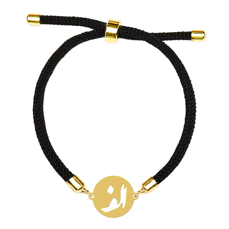 دستبند آسانسوری نقره و بدل هایکا طرح حرف الف کد da.ha 141