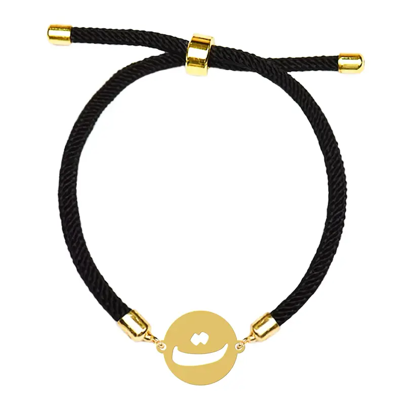 دستبند آسانسوری نقره و بدل هایکا طرح حرف ت کد da.ha 144