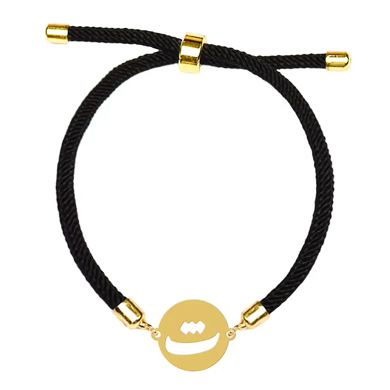 دستبند آسانسوری نقره و بدل هایکا طرح حرف ث کد da.ha 145