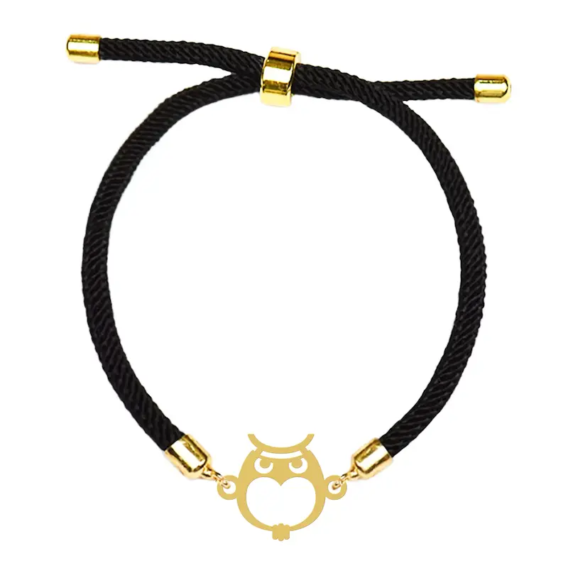 دستبند آسانسوری نقره و بدل هایکا طرح جغد کد da.ha 191