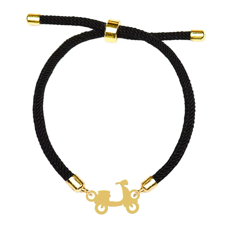 دستبند آسانسوری نقره و بدل هایکا طرح کارتونی موتور کد da.ha 197