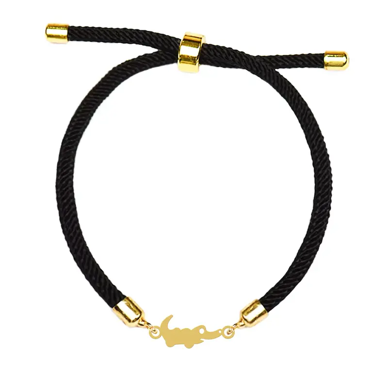 دستبند آسانسوری نقره و بدل هایکا طرح تمساح کد da.ha 202