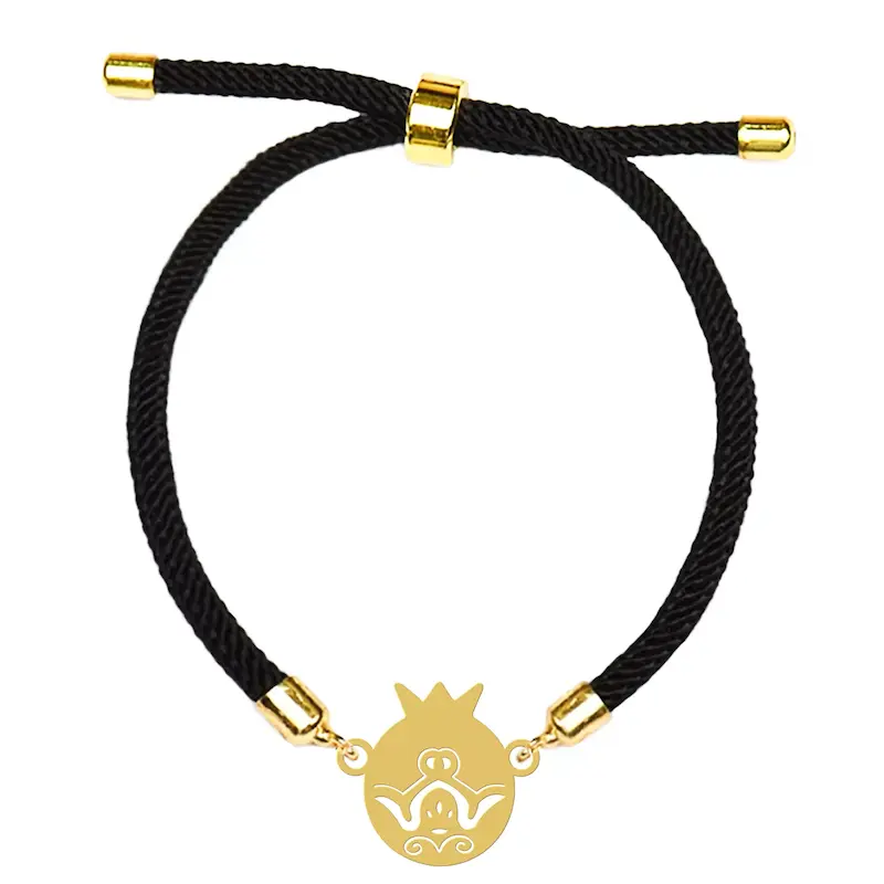 دستبند آسانسوری نقره و بدل هایکا طرح انار کد da.ha 214