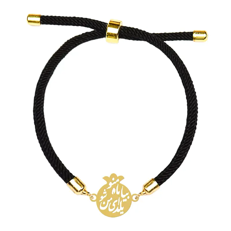 دستبند آسانسوری نقره و بدل هایکا طرح انار بیا ماه منو یلدای من شو کد da.ha 216