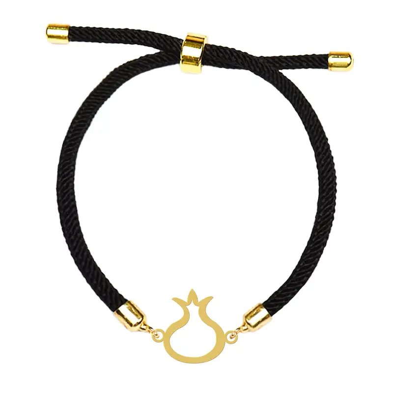 دستبند آسانسوری نقره و بدل هایکا طرح انار کد da.ha 217