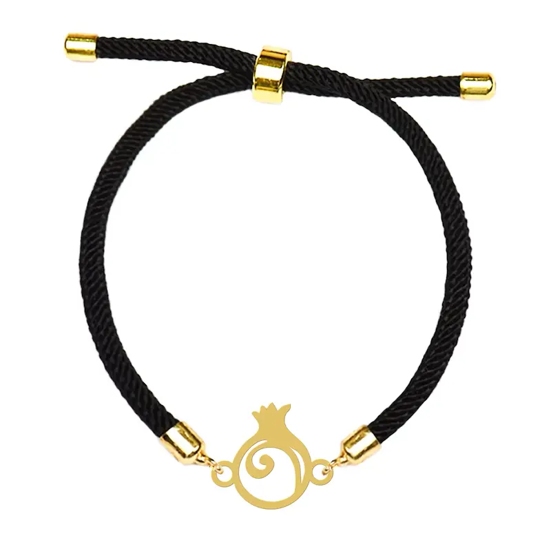 دستبند آسانسوری نقره و بدل هایکا طرح انار کد da.ha 218