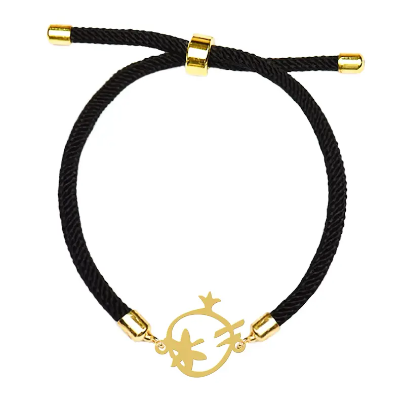 دستبند آسانسوری نقره و بدل هایکا طرح انار کد da.ha 219