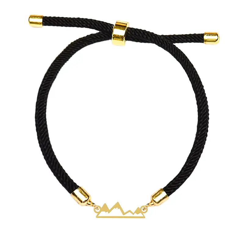 دستبند آسانسوری نقره و بدل هایکا طرح فانتزی کوهستان کد da.ha 225