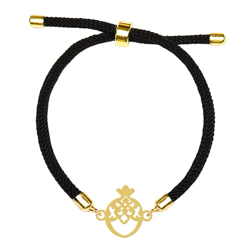 دستبند آسانسوری نقره و بدل هایکا طرح انار کد da.ha 233