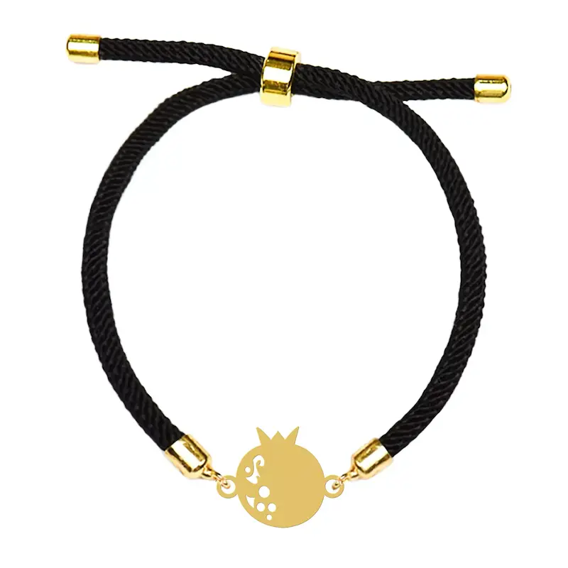 دستبند آسانسوری نقره و بدل هایکا طرح انار کد da.ha 234