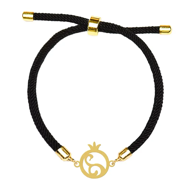 دستبند آسانسوری نقره و بدل هایکا طرح انار کد da.ha 239