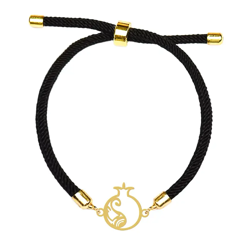 دستبند آسانسوری نقره و بدل هایکا طرح انار کد da.ha 242