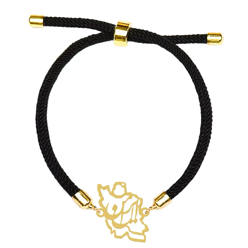 دستبند آسانسوری نقره و بدل هایکا طرح نقشه ایران من کد da.ha 259