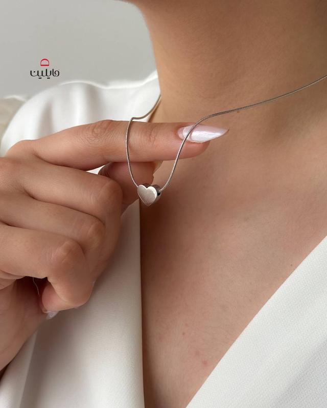 گردنبند قلب نقره ای