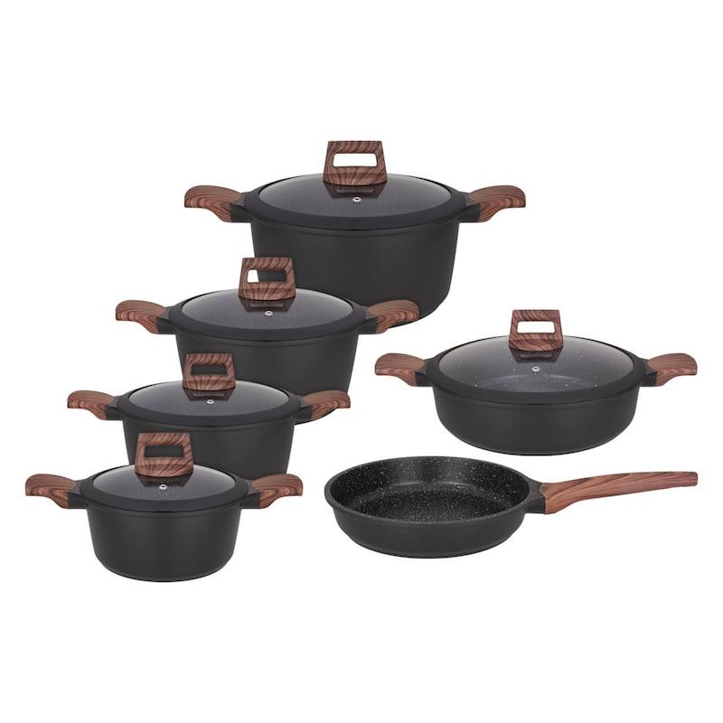 سرویس قابلمه 11 پارچه پوتنبرگ مدل Y32-2 دسته طرح چوب