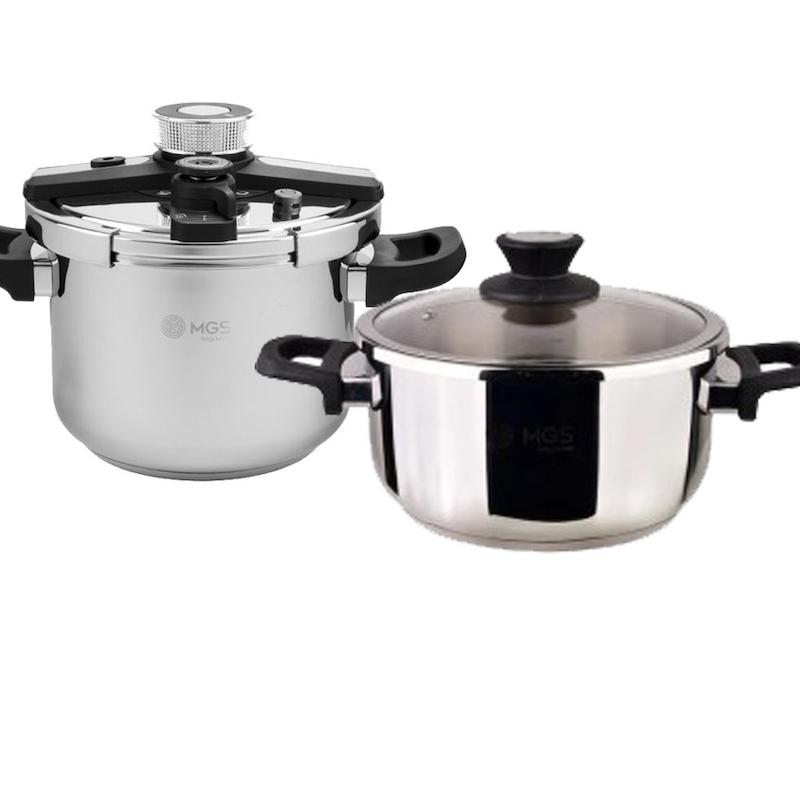 زودپز دوقلو 4+6 لیتری ام جی اس کد PC546