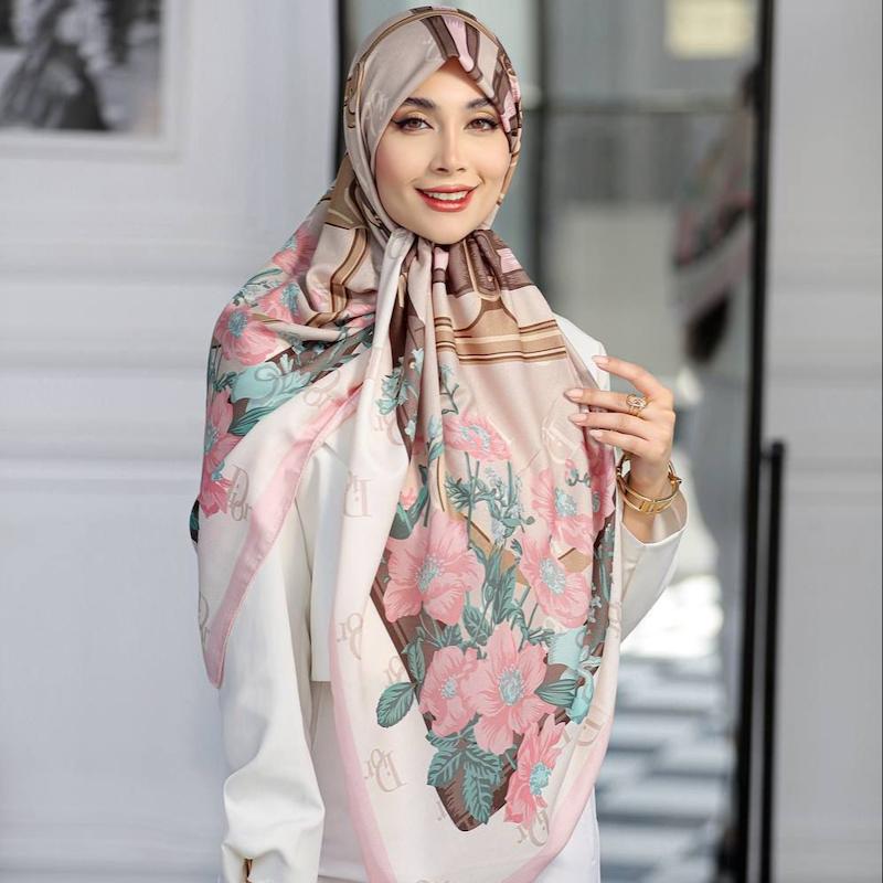 روسری زنانه ابریشم توییل قواره 130