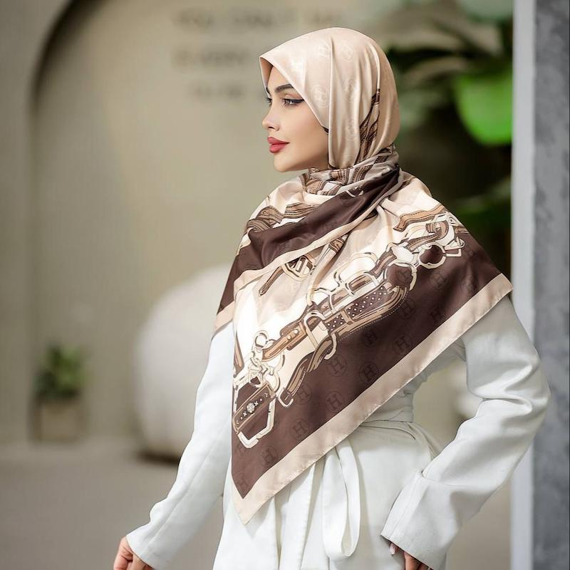 روسری زنانه ابریشم توییل قواره 130