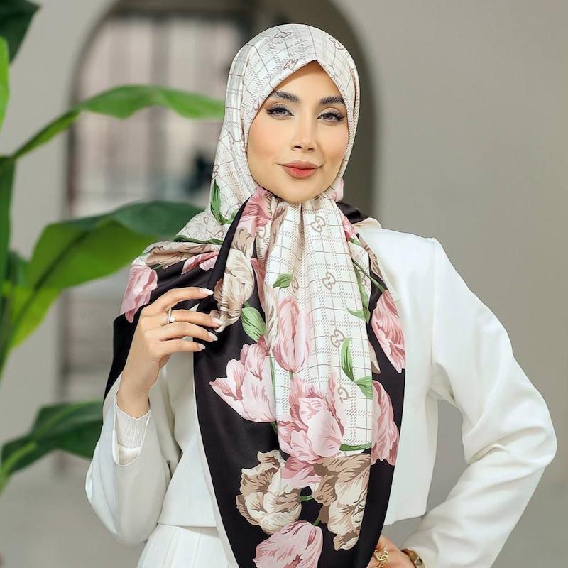 روسری زنانه ابریشم توییل قواره 130