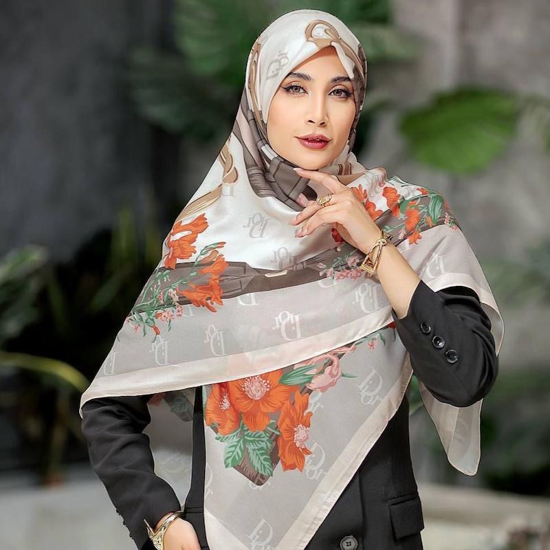 روسری زنانه ابریشم توییل قواره 130