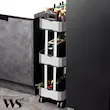 ترولی دبلیو اِس WS مدل تمام استیل چرخ دار سه طبقه کد T33