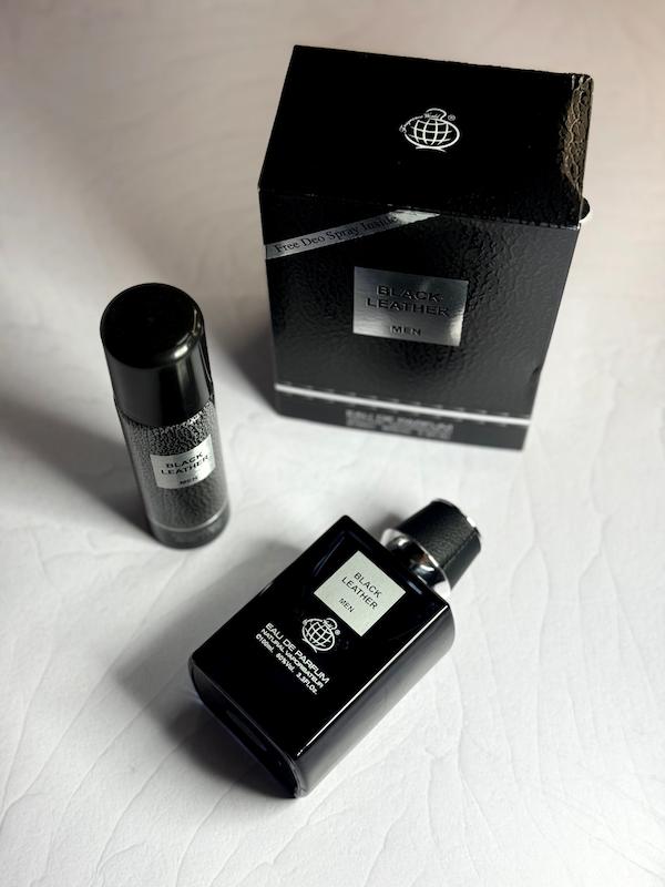 ادکلن مردانه ۱۰۰ میل بلک لتر black leather + اسپری هدیه🎁❤️‍🔥