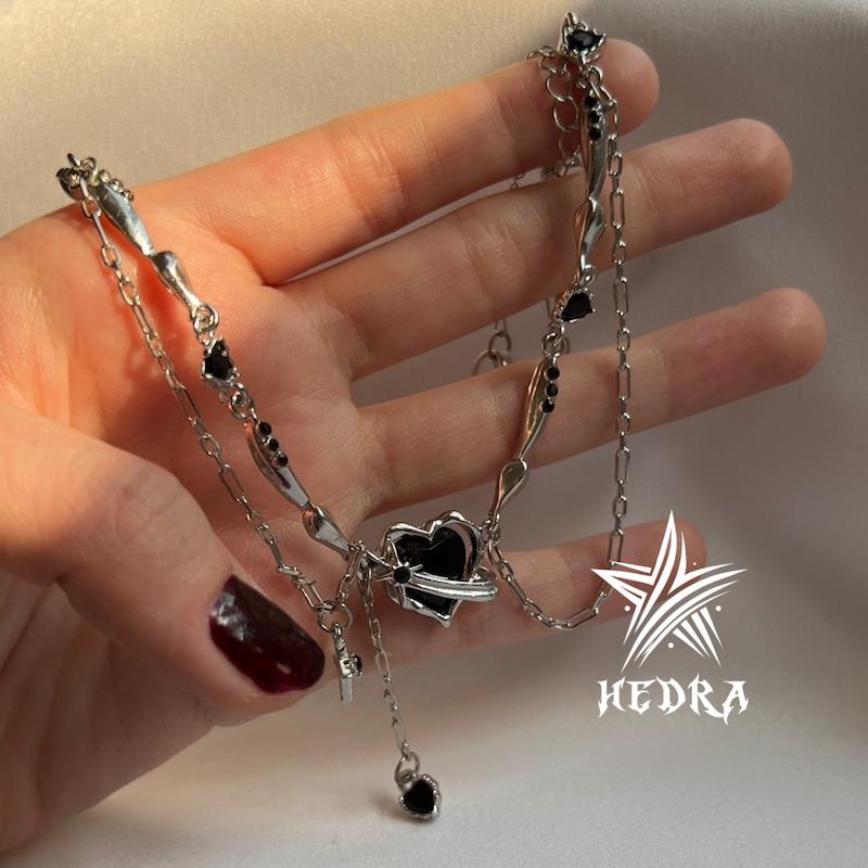 گردنبند قلب مشکی