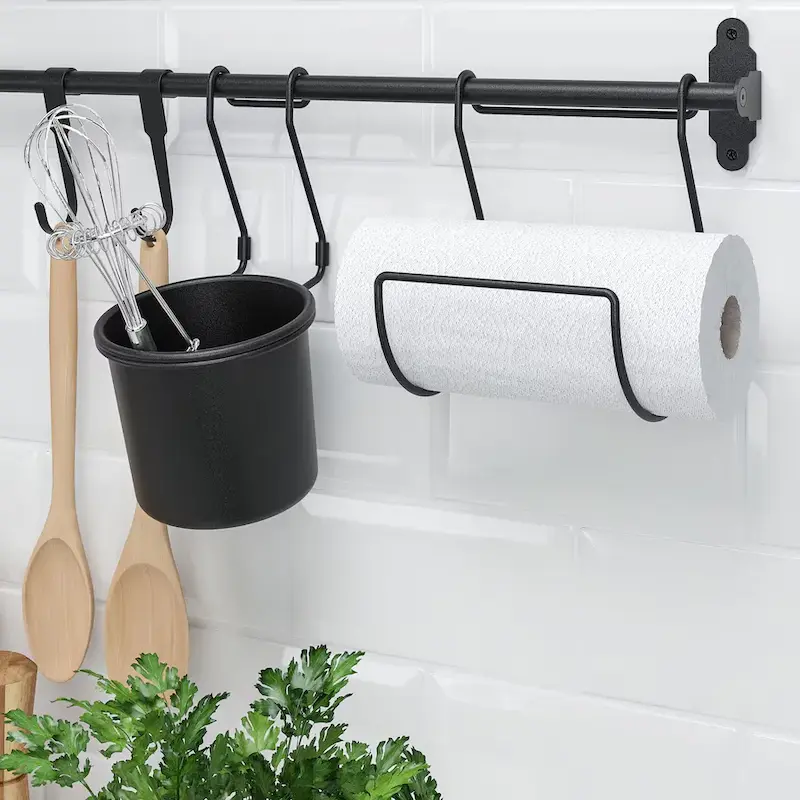 میله آویز مشکی ایکیا مدل HULTARP 80cm