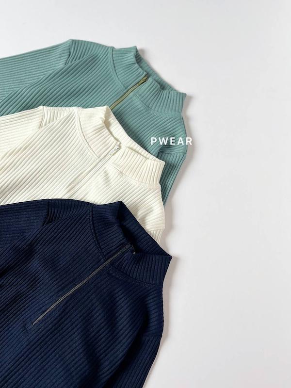 بلوز نیم زیپ آستین فینگر