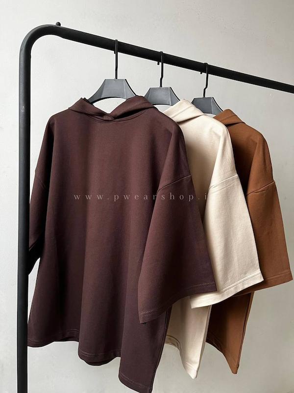 تیشرت باکسی کلاهدار