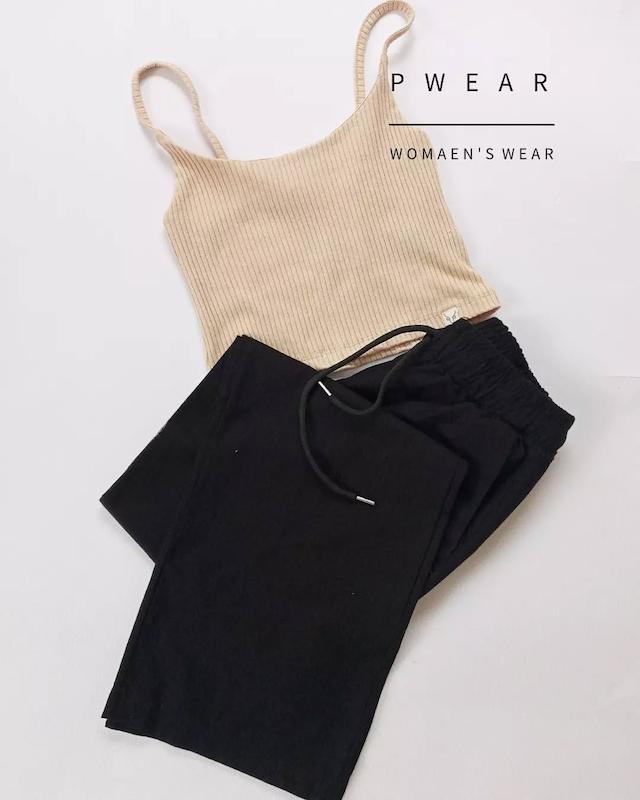 شلوار لینن نیم بگ مشکی