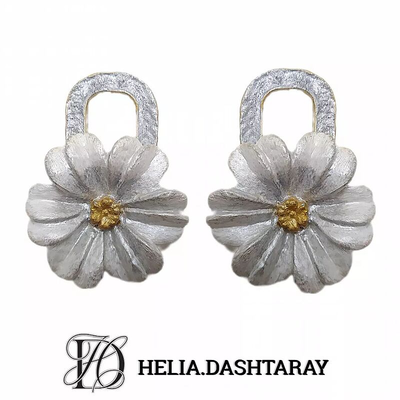 گوشواره گل پاپیه ماشه 