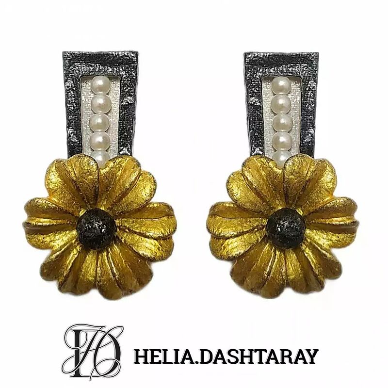 گوشواره گل پاپیه ماشه 