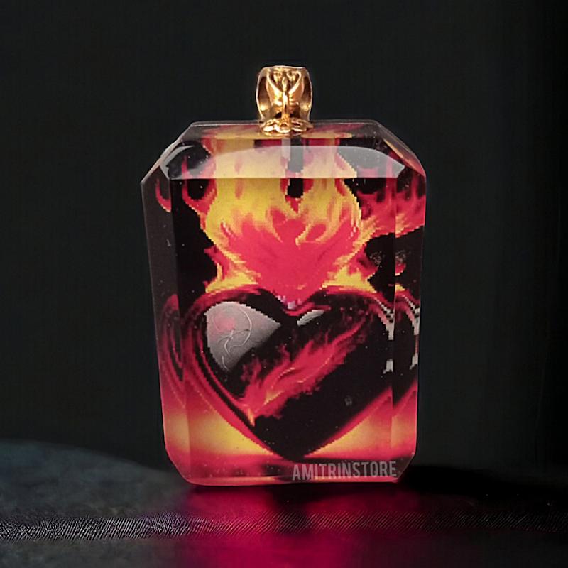 گردنبند رزینی عشق آتشین 