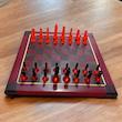 تخته شطرنج چوب و رزینی قرمز 