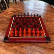 تخته شطرنج چوب و رزینی قرمز 