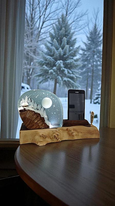 ست چراغ خواب و جا خودکار و جاکارت و جاموبایلی زمستان