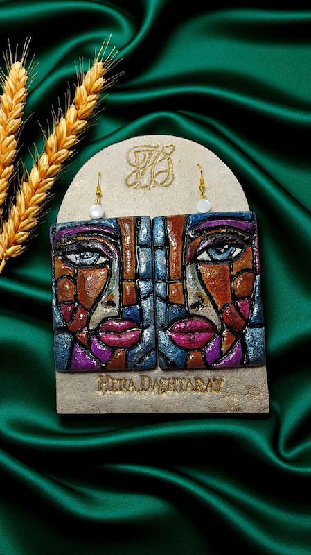 گوشواره پاپیه ماشه دو چهره 