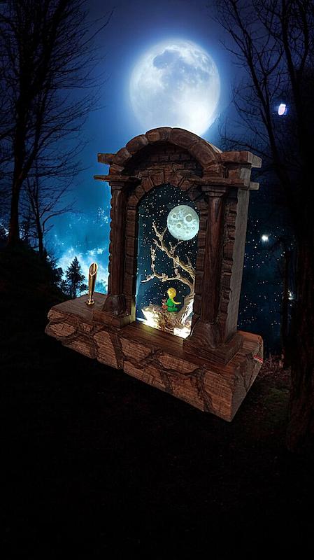 ست چراغ خواب و خودکار رزین و چوب شازده کوچولو و روباه